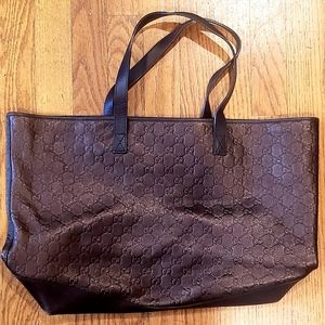 GUCCI METALLIC BRONZE/BROWN LARGE TOTE BAG